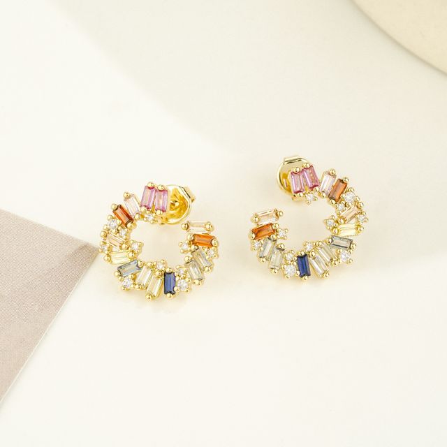 Sparkling Bars Open Earrings